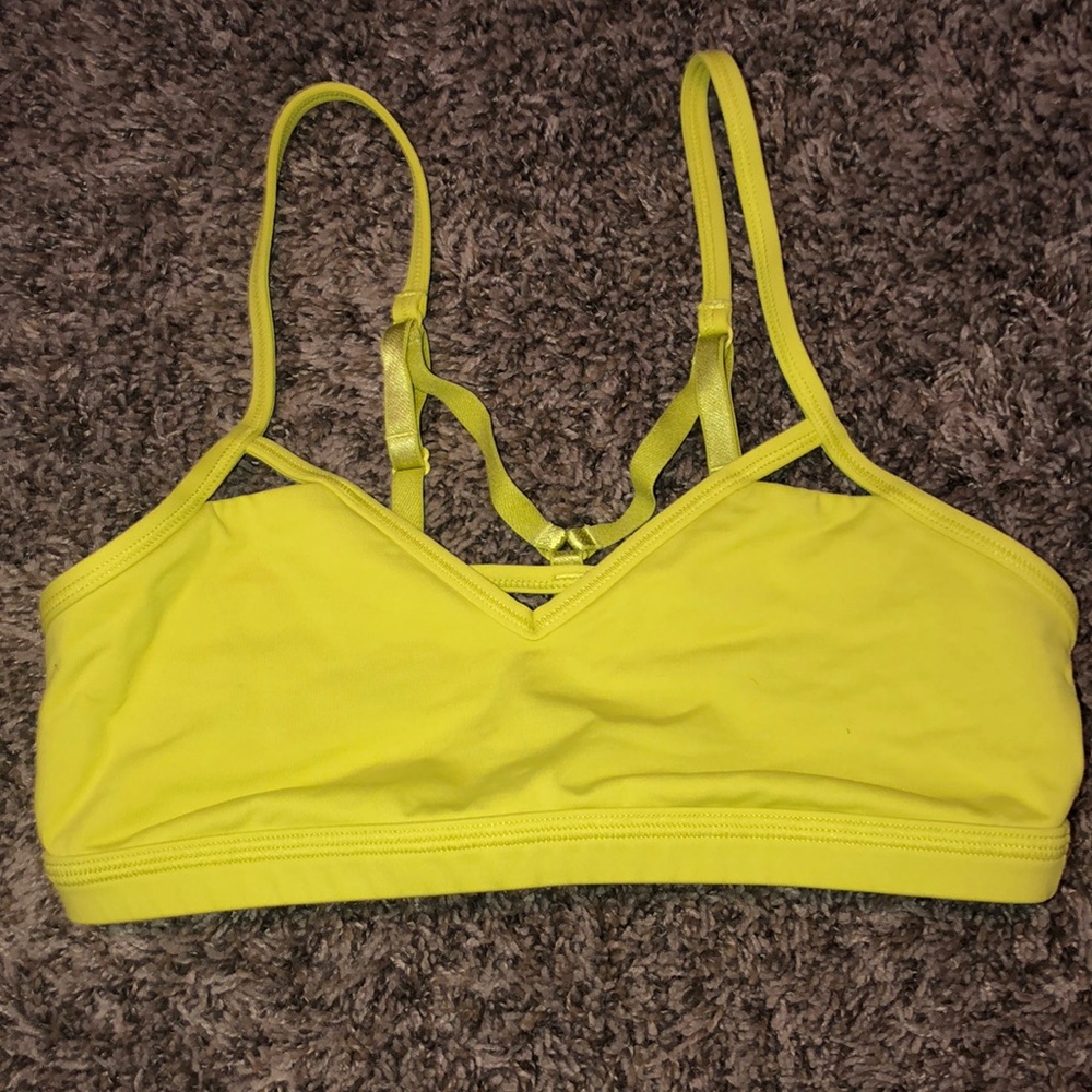 Lululemon yellow strappy bra